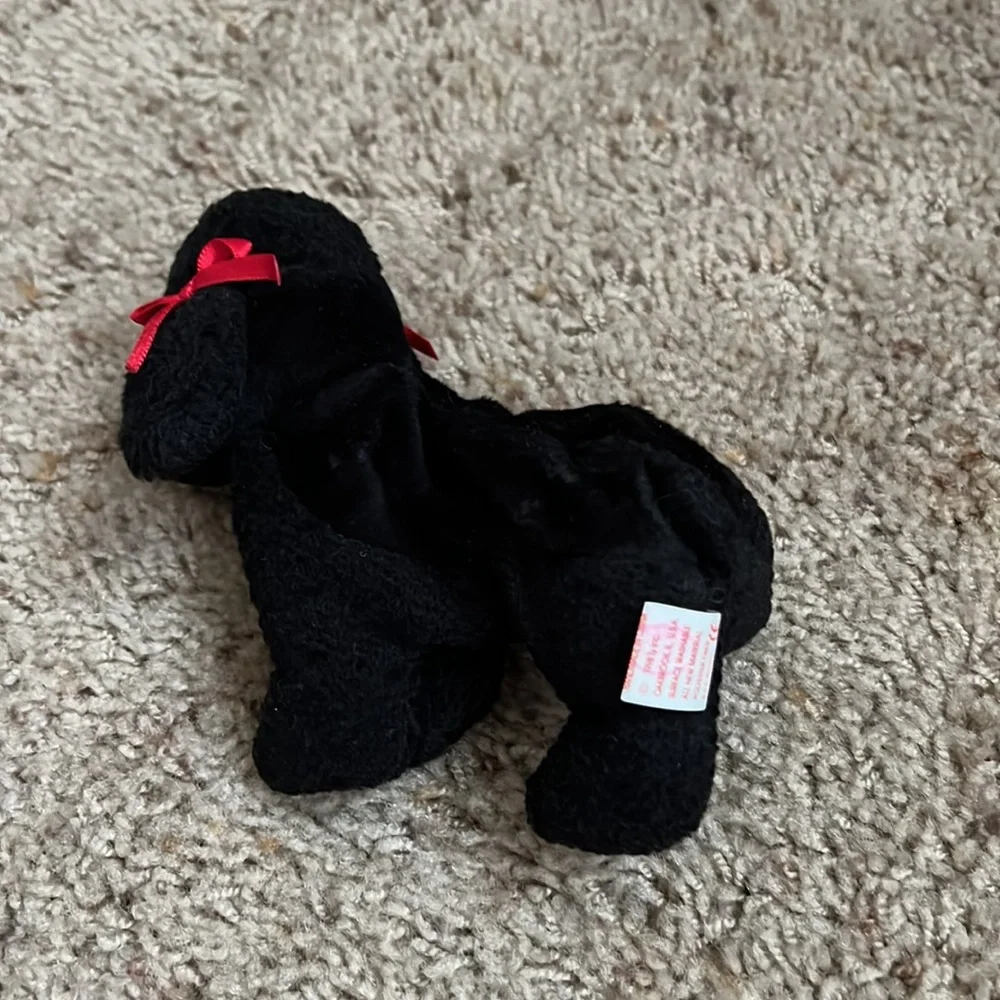 Ty Beanie babies Gigi The Black Dog with red bows